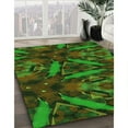 thumbnail image 3 of Ahgly Company Machine Washable Indoor Rectangle Transitional Dark Lime Green Area Rugs, 7' x 10', 3 of 7