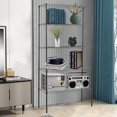 thumbnail image 2 of Unité d'Étagères à 5 Niveaux, Étagère de Rangement de Garage, Rack en Métal Homologué NSF 36 Pouces*14 Pouces*72 Pouces, Étagères en Métal Robustes, Étagère Grillagée à Hauteur Réglable, Étagère à Niveaux pour Cuisine, Salle de Bain, Garde-Manger (Noir), 2 of 7