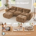 thumbnail image 3 of Eyisean 110'' Velvet Modern Modular Sectional Couch with Ottoman, 3-Seater U Shape Tufted Boneless Couches with Anti-Slip Design, No Assembly Required, Deep Seat Cloud Floor Sofa for Living Room, 3 of 21