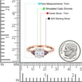 thumbnail image 4 of Rose Tone, Simulated Cubic Zirconia Size-9 Art Deco Wedding Engagement Bridal Ring 925 Sterling Silver, 4 of 7