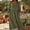 Army Green, variant on Qulqfy Plus Size Womens Summer Dresses Long Sleeve Flowy Solid Maxi Casual Vacation Elegant Beach V-Neck Fall with Pockets Army Green Sundresses L