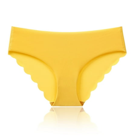 

Best Gift! MIARHB Ladies Sexy Solid Color Ice Silk Seamless Wave Low-rise Panties