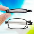 thumbnail image 2 of +1.5 /+2.0 /+2.5 Vintage Folding Black Frame Reading Glasses Rotation S7K8, 2 of 7