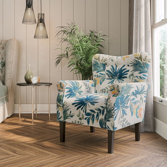 BELLEZE Accent Chair Armchair for Living Room - Allston (Green Blue Floral)
