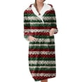thumbnail image 1 of Women's Fleece Plush Robe Long Warm Plush Bathrobe Loungewear Jacket Printed Comfort Robe, 1 of 5