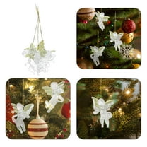 24pcs Christmas Hanging Angels Decorations Clear Mini Angel Ornaments for Tree Seasonal Holiday Xmas Party Supplies Favors Fillers