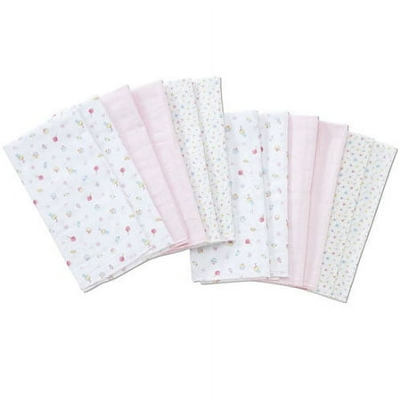 Gerber Pre-Folded Birdseye Cloth Diaper 12-Pack, Pink