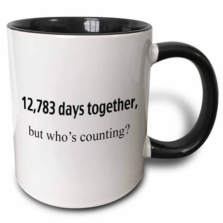 

3dRose 12 783 days together but whos counting Two Tone Black Mug 11oz