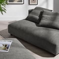 thumbnail image 3 of Solace Modular Upholstered Fabric Armless Loveseat and Ottoman Set in Charcoal, 3 of 10