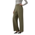 thumbnail image 2 of Tqcoqu Women's Dress Pants Business Casual Stretchy Work Pants High Waisted Trendy Office Wide Leg Trousers,Army Green,Women's S-XXXL, 2 of 8