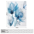 thumbnail image 4 of JEUXUS Durable and Long-lasting Blue Flickering Flower Abstract Tulips Flower Flannel Blanket White, 4 of 6