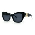 thumbnail image 4 of Womens Oversized Cat Eye Designer Fashion Luxury Sunglasses All Black, 4 of 8