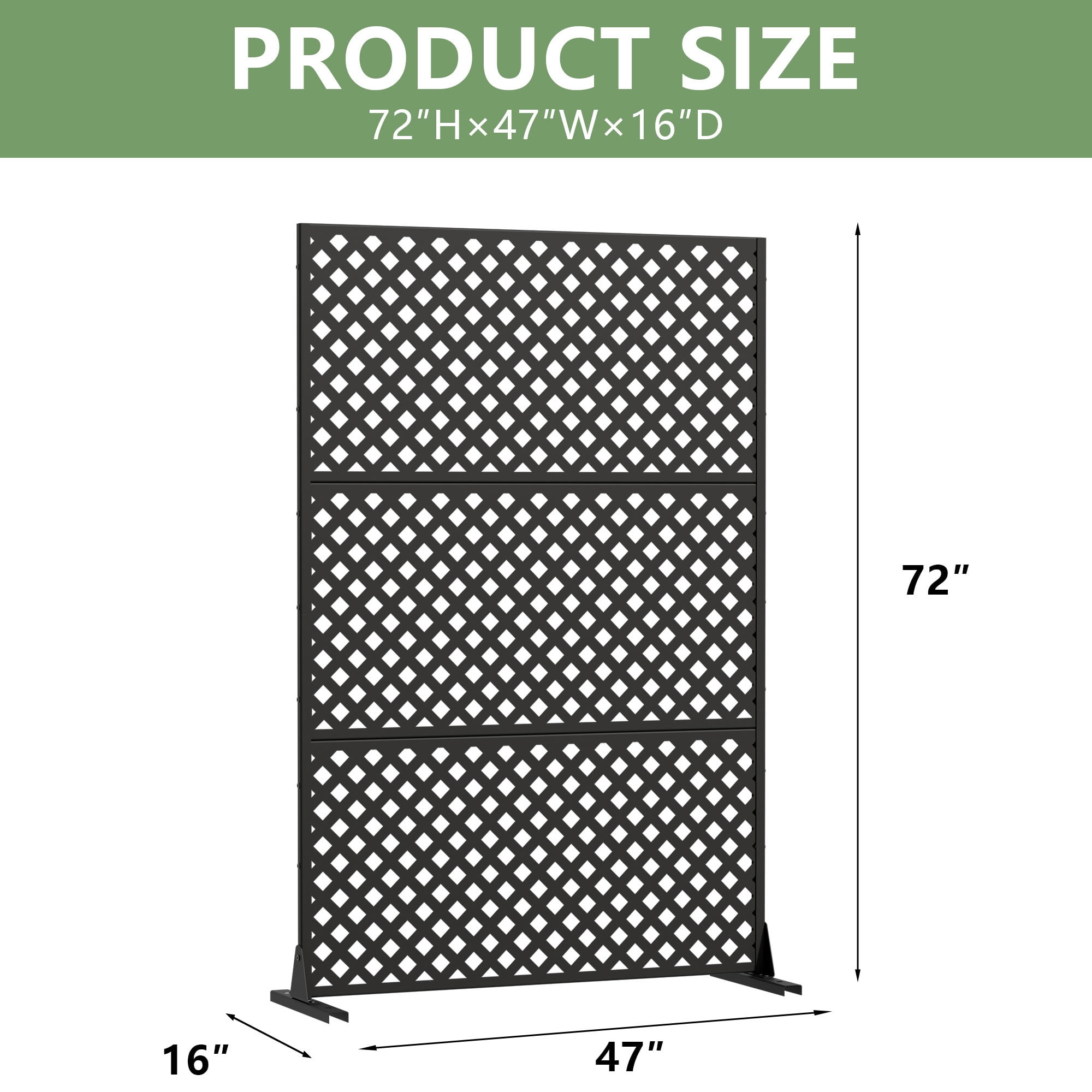 MAYEERTY 3 Panels Outdoor Privacy Screen, Metal Decorative Privacy Fence, Privacy Panel for Patio, Balcony, Backyard, Garden