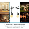 thumbnail image 4 of Vintage Serie Cadena De Luces LED Focos De Plastico Incluidos Guirnaldas Vintage Para Exterior Jardin Resistentes Al Agua Impermeable Clavija Enchufable Expansible (15 Focos, 5 Metros, Luz Calida) genérica serie de focos, 4 of 9