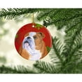 thumbnail image 2 of Carolines Treasures SS4698-CO1 Bulldog English Red and Green Snowflakes Holiday Christmas Ceramic Ornament 3 in, 2 of 2