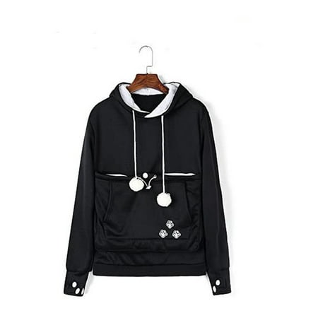 Spring hue Women Family Matching Cat Ear Pet Holder Pouch Pocket Hoodie Coat Tops Pullover