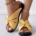 thumbnail image 3 of IUJSOY Womens Wedge Mules Sandals Bowknot Hollow Out Fashion Slippers Comfort Summer Beach Shoes, 3 of 8