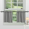 thumbnail image 7 of Blackout Short Curtains, Gray Half Window Curtain, Bedroom Privacy Curtain Tiers for Windows, Short Rod Pocket Curtains Kitchen Shades, Wide 33 x Long 30 inches per Panel, 7 of 7