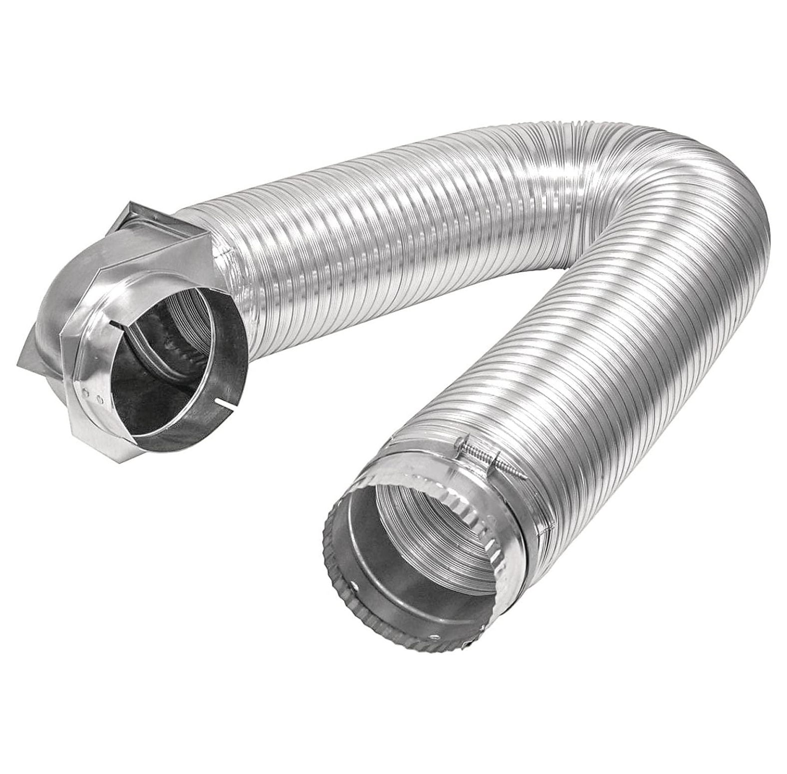084718 All Metal SAF-T Single Elbow Dryer Vent Duct Kit, UL Listed, 4" Diameter x 8' Length, Silver - Durable & Fire-Resistant