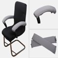 thumbnail image 4 of 1 Pair Zipper Design Arm Rest Covers Computer - Gray, as described, 4 of 6
