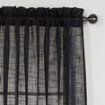 thumbnail image 2 of 2 Piece Linen Look Semi Sheer Rod Pocket Tier Curtains for Kitchen/Café or Any Small Window (36" Long, Black), 2 of 3
