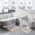 thumbnail image 6 of Brown Coastal Bathroom Rugs Set Nautical Starfish Octopus Coral Summer Non Slip Absorbent Soft Bath Mats 3 Piece Set with Bathroom Rug, U-Shaped Floor Mat, Toilet Seat Cover Small Size, 6 of 9
