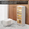 thumbnail image 3 of - Foldable Shoe Rack Organizer for Closet Pairs Collapsible Plastic Shoe Shelf Large Shoes Cabinet with Door Clear Stackable Storage Box Easy Assembly, 3 of 6