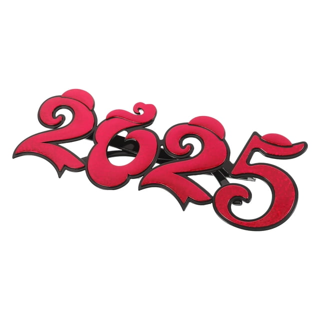 NIYANGLE Décor de Lunettes de Fête 1Ensemble Lunettes Rondes Rouges pour Célébrations du Nouvel An 2025