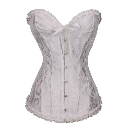 

PANOEGSN Ladies Sexy Solid Prints Corset Court Lace Front Buckle Bow Tie Shapewear Women Front Busk Gorset Plus Size Skims Shapewear