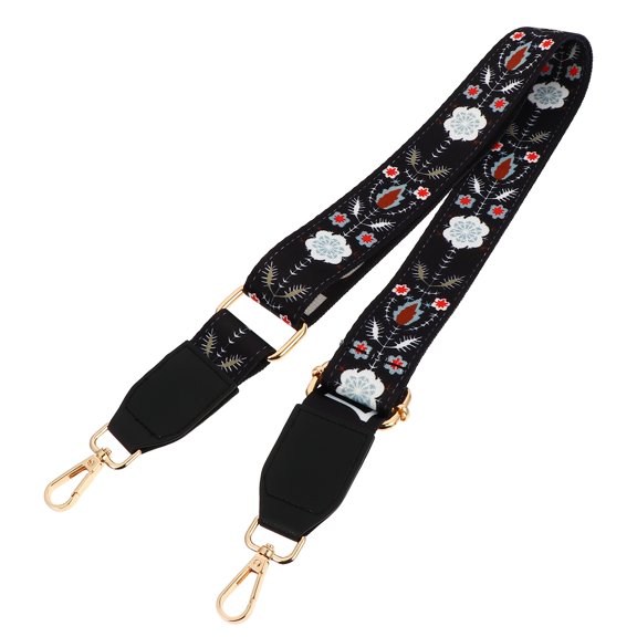 OUNONA Metal Buckle Handbag Strap with Flower Prints, Adjustable Crossbody and Shoulder Strap, 1 Piece