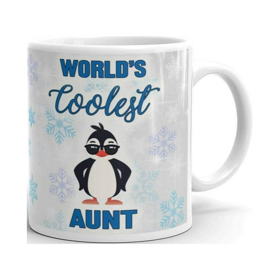 World'S Coolest Aunt Gifts for Penguin Coffee Tea Ceramic Mug Office Work Cup Gift 11 oz