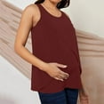 thumbnail image 2 of Hwmodou Female Pregnant T-Shirts Womens Maternity Irregular Soild Color Short Sleeve Crew Neck Basic T Shirt Top Breastfeeding Dailywear Pregnancy Clothes For Woman, 2 of 7