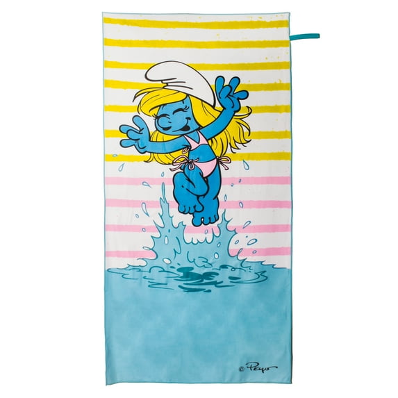 The Smurfs Smurfette Swims Beach Towel|BeachTech Sustainable 30" x 60" Towel