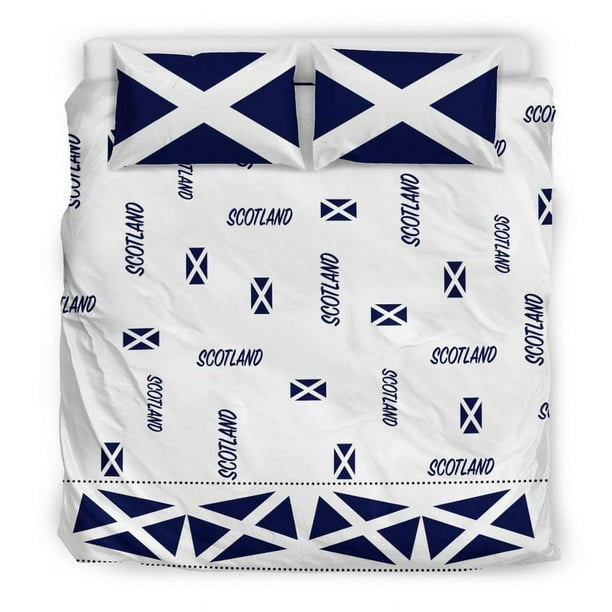 Juego de cama Escocia Bandera y texto SC