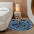 thumbnail image 2 of Round Rugs 3Ft, Blue Compass Nautical Round Area Rug Washable Indoor Throw Carpet, Coastal Vintage Small Non Slip Circle Rug for Bedroom Living Room Home Decor Aesthetic, 2 of 8