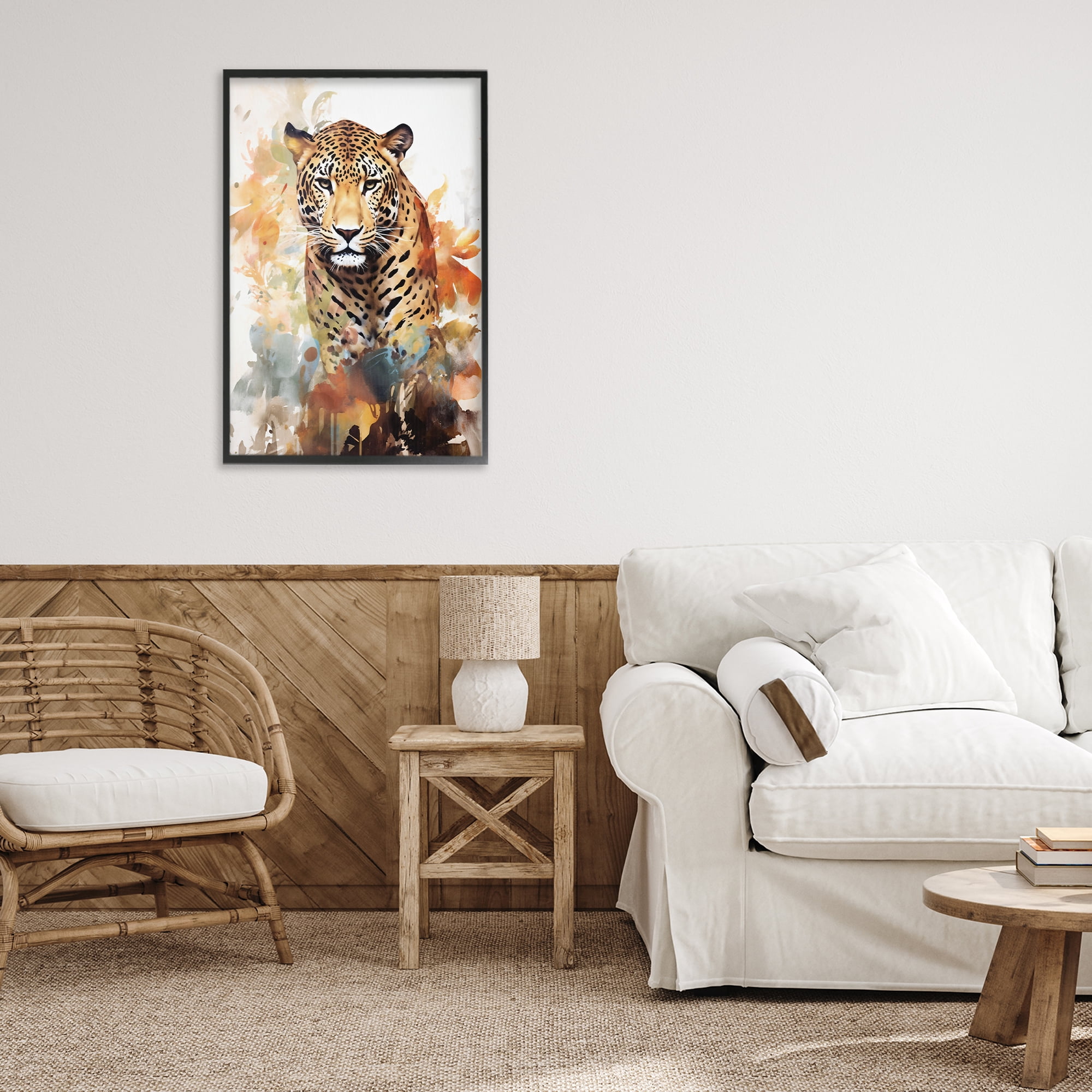 Stupell Industries Wild Cheetah Grace Black Framed Giclee Art, design by Ray Powers
