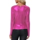 thumbnail image 3 of BLUSA BRILLANTE PARA MUJER INSPIRE CHIC, MANGA LARGA, CUELLO REDONDO, AJUSTE REGULAR, BLUSA DE NOCHE BRILLANTE XS Rosa Fucsia, 3 of 6