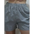 thumbnail image 2 of Komoo Boxers for Women Aesthetic Elastic High Waisted Striped Plaid Print Pajamas Shorts Sleepwear, 2 of 6