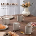 thumbnail image 5 of Vesteel Coffee Mugs Set of 6, 12oz Ceramic Coffee Cups Set with Makeup Clay for Coffee Tea Milk, Mug Gifts for Thanksgiving Day Anniversary, Cappuccino Brown, 5 of 7