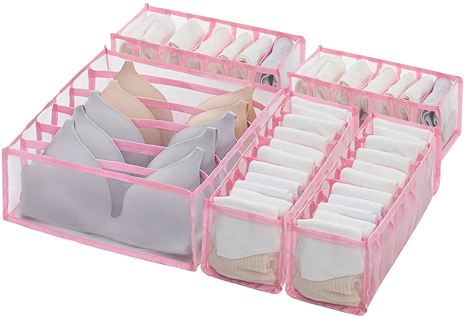 Closet Organizer Box Underwear Bra Socks Ties Scarves Storage Drawer Divider 