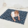 thumbnail image 2 of Dark Blue Cartoon Horse Rainbow Pattern Blanket,Comfortable Soft Flannel Throw Blanket,All Season,Warm Lightweight Blankets for Sofa Bed Couch Living Room Chair,30"x40", 2 of 4