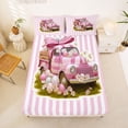 thumbnail image 5 of Erosebridal Cartoon Pink Car Queen Sheet Sets,Happy Easter Eggs Modern Geometric Lines Bed Set For Kids Girls 4pcs, 5 of 6