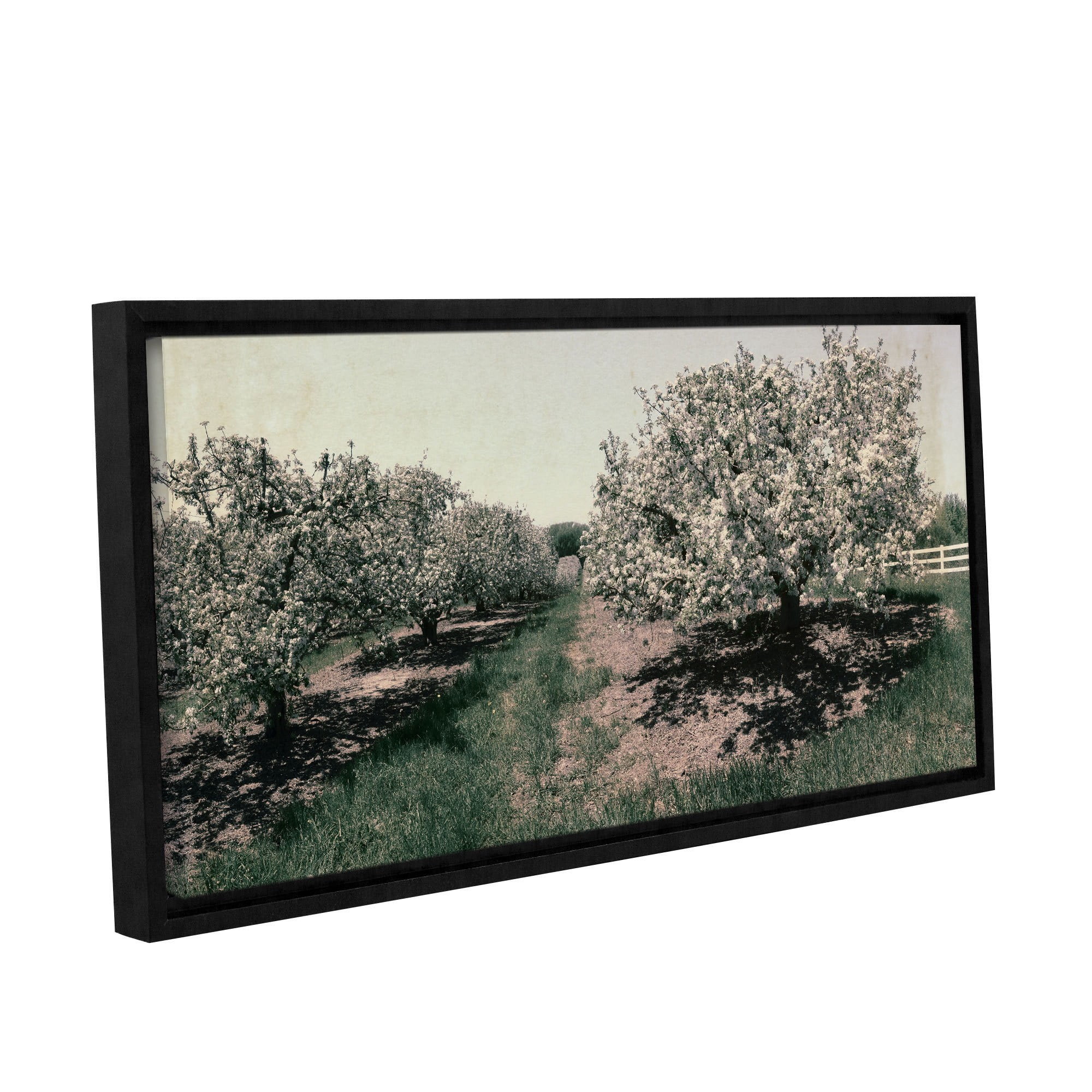 ArtWall Kevin Calkins "Apple Orchard and Picket Fence" Gallery-Wrapped Floater-Framed Canvas