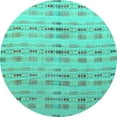 thumbnail image 1 of Ahgly Company Indoor Round Abstract Turquoise Blue Modern Area Rugs, 7' Round, 1 of 4