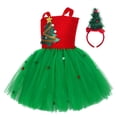 thumbnail image 3 of Girls Christmas Tree Costume with Headband Cute Cosplay Costumes Fancy Dress L, 3 of 9