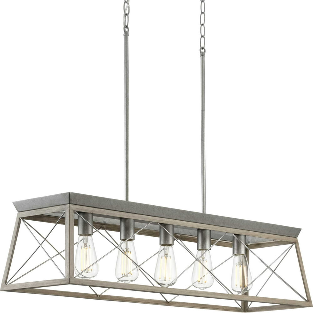 Progress Lighting P400048 Briarwood 5 Light 38" Wide Linear Chandelier
