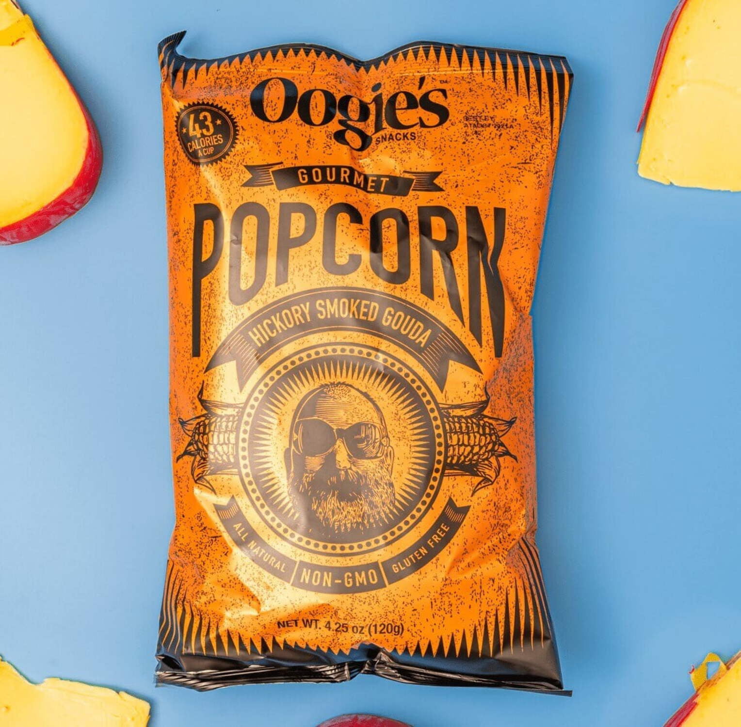 Oogie’s Snacks Gluten-Free Hickory Smoked Gouda Popcorn, 4.25 oz Big Bags (4 Count)