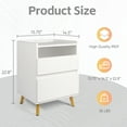 thumbnail image 3 of LED Nightstand with Charging Station, Bedside Table with USB & Type-C Port, End Table with 2 Drawers for Bedroom Furniture, 3 of 7