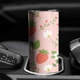 thumbnail image 3 of 20 OZ Skinny Tumbler Strawberry Insulated Coffee Mug with Lid and Straw,Stainless Steel Vacuum Insulated Insulated Tumbler Gifts for Drinking Coffee Cafe, 3 of 7