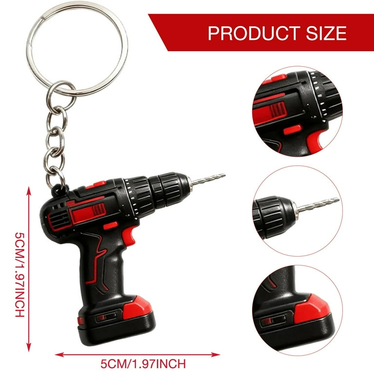 Mini Drill Keychain, Creative Tool Key Chain, Purse Charm Pendant